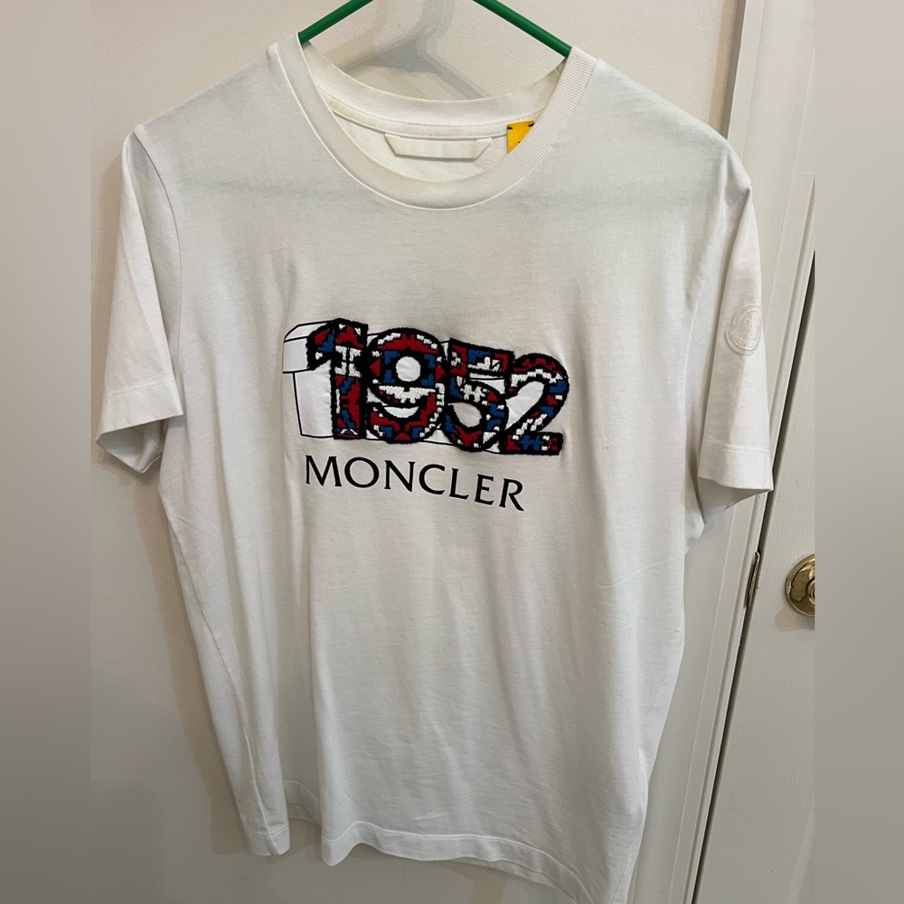 Moncler men’s t-shirt size small, color white in very good condition